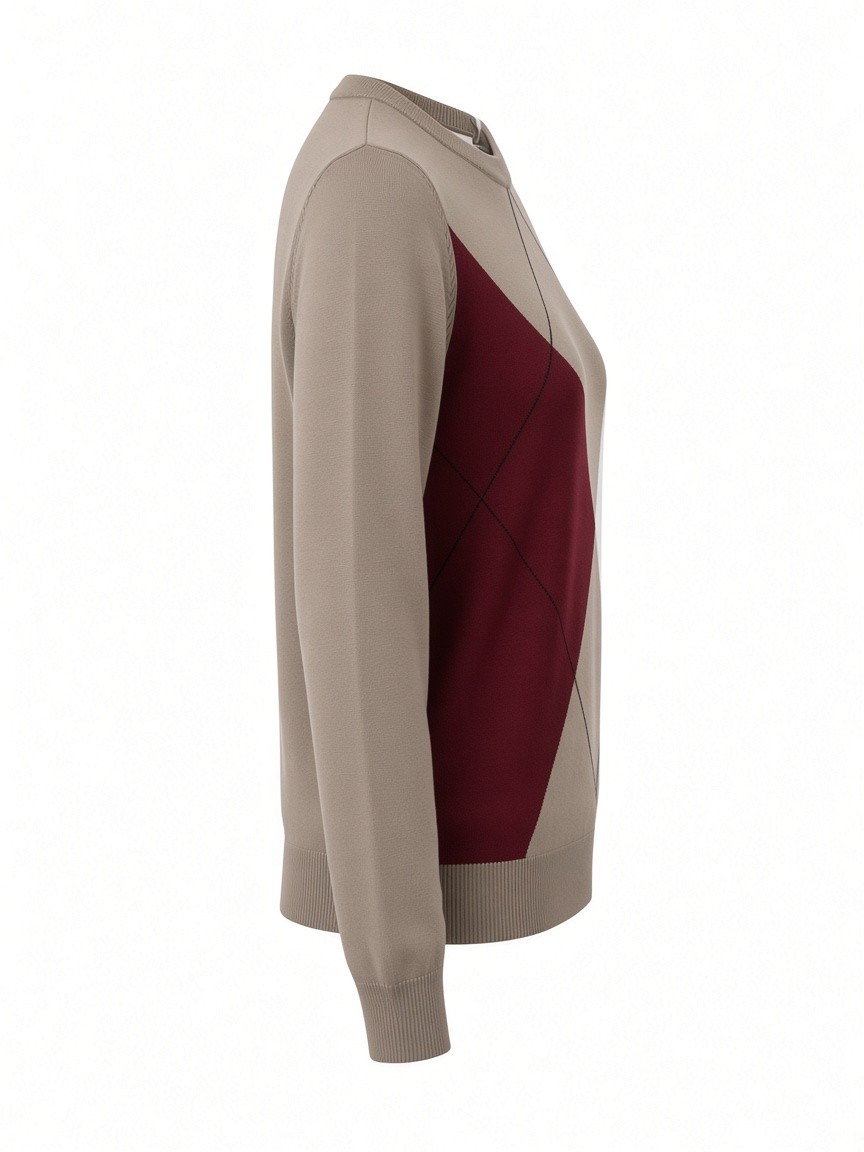 Dámsky pulóver s pikovým vzorom COZY TAUPE BORDO s.WEAR 2